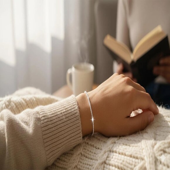 S925 Sterling Silver Sparkling Cauliflower Bracelet Women’s Gift Party - Picture 3 of 6